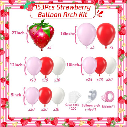 Strawberry Balloons Garland Arch Kit 153pcs - Image 2