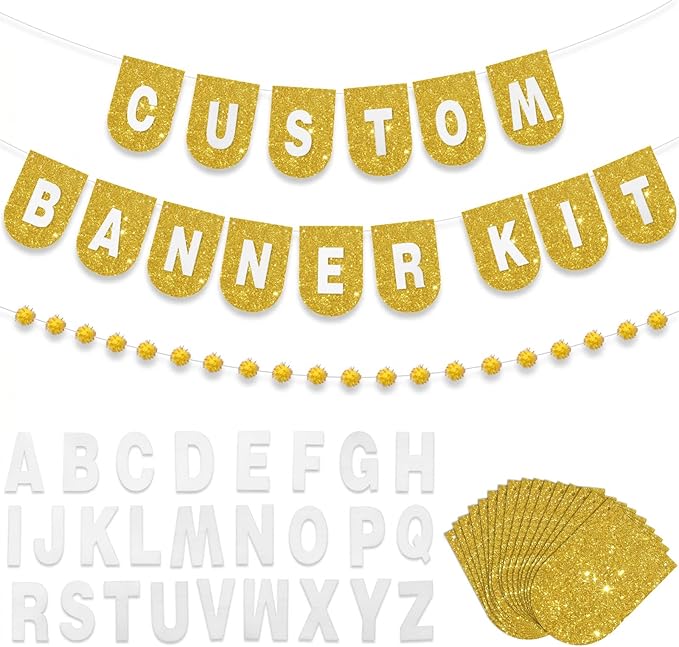 Hahafelt 125 Pcs Make Your Own Banner Kit Personalized Handmade Name Scallop by Hahafelt