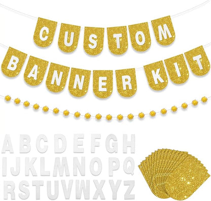 Hahafelt 125 Pcs Make Your Own Banner Kit Personalized Handmade Name Scallop by Hahafelt
