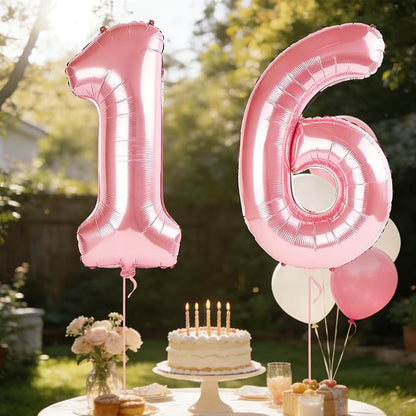 40 Inch Number 16 Balloons for 16th Birthday Party Decorations, 0-100 Jewelry - Image 3