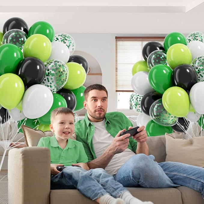 12inch Green and Black Balloons - Image 5
