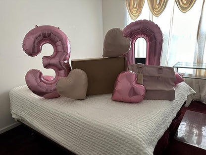 Number 13 Balloon 40Inch for 13 Year Old Birthday Decorations, Pearl Pink | - Image 2