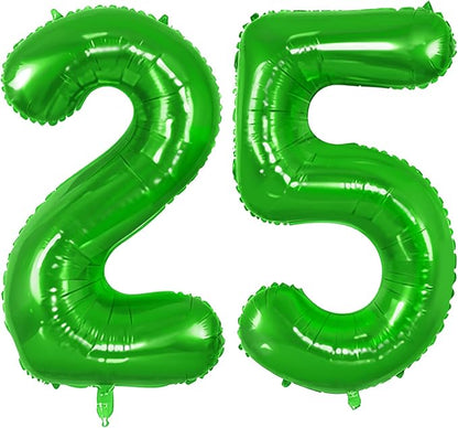 Number 25 Balloons for 25th Birthday Party Decorations, 0-100 Large No.25 by Joycard