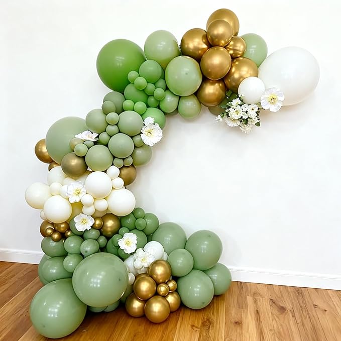 100pcs 5 Inch Small Sage Green Balloons | 5” Mini Olive Green Party Balloons Kit - Image 6