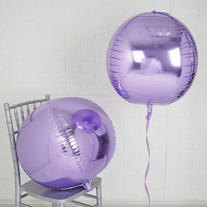 6Pcs Pink purple Round Foil Balloons, Giant 4D Round Ball Balloon, 22 Inch - Image 6