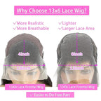 BVLBVL 34 inch Deep Wave Lace Front Wigs Human Hair 180 Density 13x6 HD Lace Frontal Wig Curly Wig Pre Plucked Wet and Wavy,Real Human Hair No Synthetic Blend No Tangle No Shedding Triple Lifespan 3X