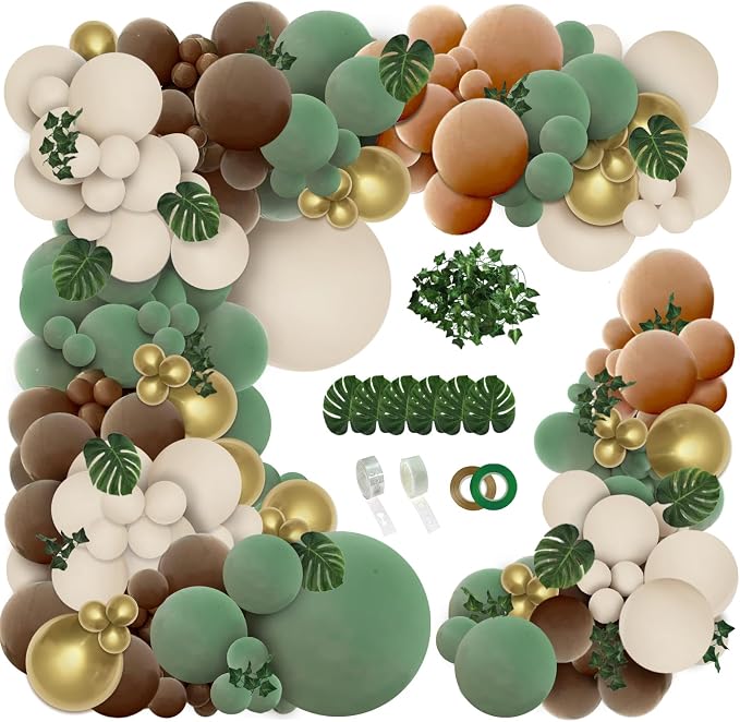 PERPAOL 148pcs Wild One Jungle Lion Balloon Arch Kit by Thesourceofpartyjoy