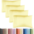 King Pillow Cases Set of 4 - Ultra Soft Hotel Quality Pillowcase Covers - Comfy, Cozy & Wrinkle Free - Shrinkage, Stain and Fade Resistant - Machine Washable Pillow Protectors - 4 Piece Set - Yellow
