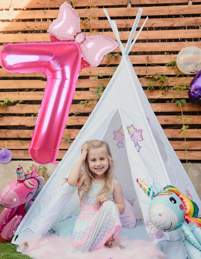 40 inch Pink Number 7 Balloon - Image 5
