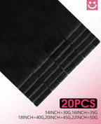Youngsmile Injection Tape in Hair Extensions Real Human Hair, #1 Jet Black 16 Inch Invisible Edge Tape in Injected Hair Extensions, 20pcs 35g, Straight Remy Virgin Human Hair Tape ins (#1,16'')