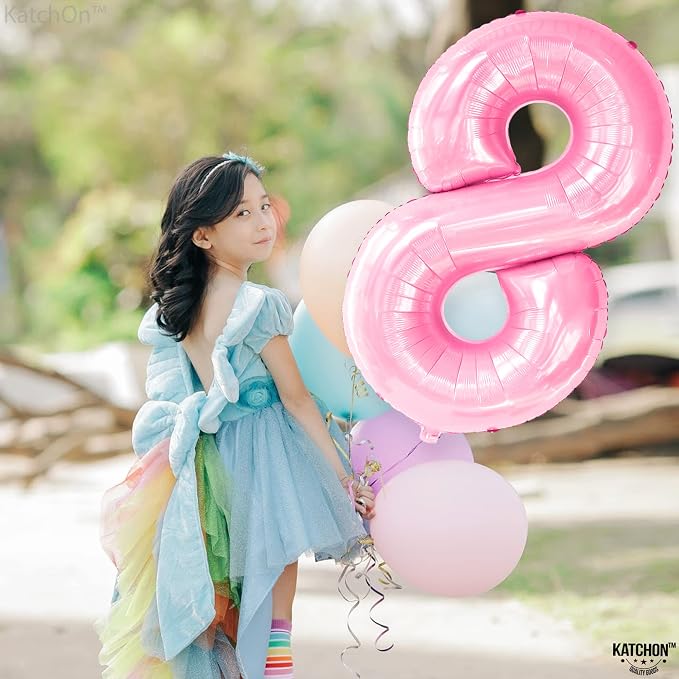 KatchOn, Giant Light Pink Number 8 Balloon - Image 6