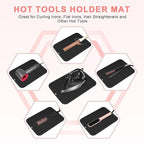 AMIJEAL Oversize Silicone Heat Resistant Mat for Hair Tools, Curling Iron Flat Iron Hair Straightener Holder Mat, Portable Hot Tools Cover Pad for Travel Vanity Salon(14.2" x 11.0")