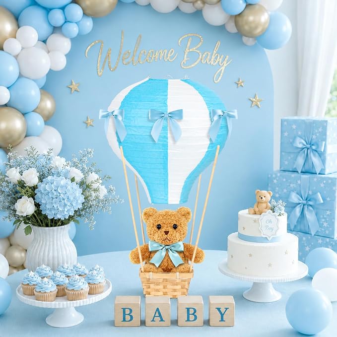 6 Sets Bear Hot Air Balloon Decorations Table Centerpieces - Image 4