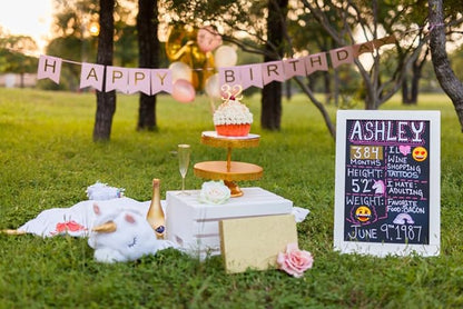 Happy Birthday Banner Pink Birthday Signs Party Supplies Garland Decorations - Image 3