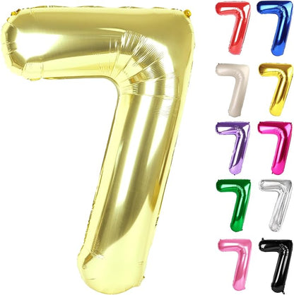 Champagne Gold Number 7 Balloon 40 Inch by IWERP