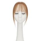 Benehair Clip on Bangs Human Hair, Front Hair Extensions for Women Hair Pieces with Temples for Daily Wear (Light Brown)