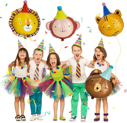 Animal Head Foil Balloon Kit, Lion Bear Monkey Cat foil balloon, Birthday Party - Image 3