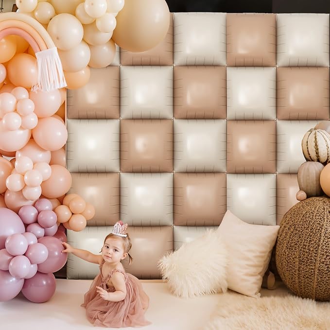 HILAVO Cream Square Foil Balloon Wall - Image 5