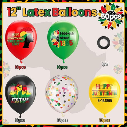 50 Pcs Happy Juneteenth Balloons - Image 2