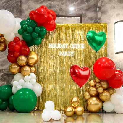 Red Green White Gold Christmas Balloon Arch Kit - Image 7
