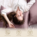 ZIMASILK 100% Pure Mulberry Silk Pillowcase for Hair and Skin Health,Soft and Smooth,Both Sides Premium Grade 6A Silk,600 Thread Count,with Hidden Zipper,1pc (Queen 20''x30'',Dark Mauve)