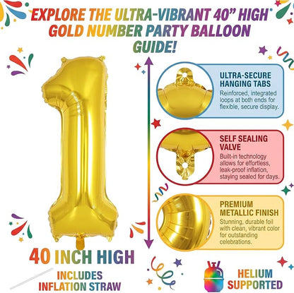 40 Inch Gold Number 11 Foil Balloon - Image 2