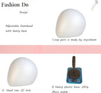 2 PACKS Adjustable wig or hat black styrofoam abstract mannequin head holder stand (13”to 17”)(AD02-White Egg)