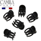 Camila Paris CP2392 French Hair Clip for Women, Set of 6 Extra Small Black, Girls Hair Claw Clip Jaw Fashion Durable Styling Hair Accessories for Women, Ladies Strong Hold Grip Clamp, Made in France