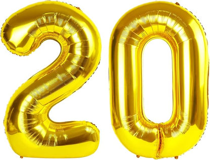 Numbers 19 Balloon 40Inch Gold Balloons by Argthjy