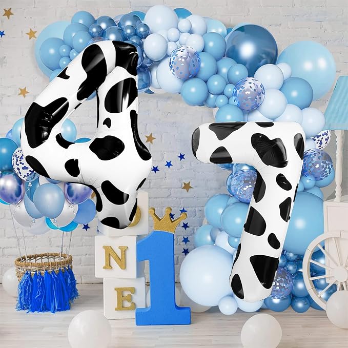 Cow Print Number Balloon 40 Inch Cow Print Number 4 Balloon Cowgirl Theme - Image 3