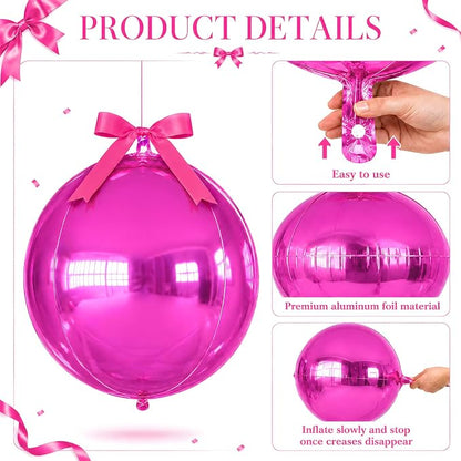 Hot Pink Round Foil Balloons - Image 7