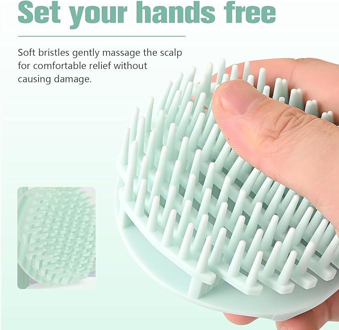 Scalp Massager Shampoo Brush,Scalp Dandruff Removal with Soft Silicone Bristles,Wet & Dry Scalp Care Head Scrubber Hair Washing,Hair Brush for Scalp Exfoliator,Comfortable for All Hair Types,Pink