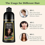 Instant Dark Brown Hair Dye Shampoo for Gray Hair - Long Lasting Herbal Formula, Colors in Minutes, 3 in 1 for Women and Men, 17.6 FL OZ