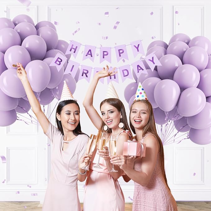 Light Purple Balloons 12 inch, Pastel Purple Latex Balloons 50pcs Party Balloon - Image 5