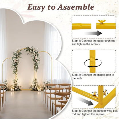Vincidern Metal Wedding Arch Backdrop Stand Set of 3, Party Arch Stand - Image 7