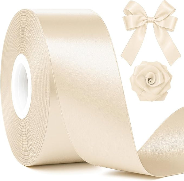 1 1/2In 30Yards Cream Ribbon for Gift Wrapping Easter Christmas Decorations | by Fullive