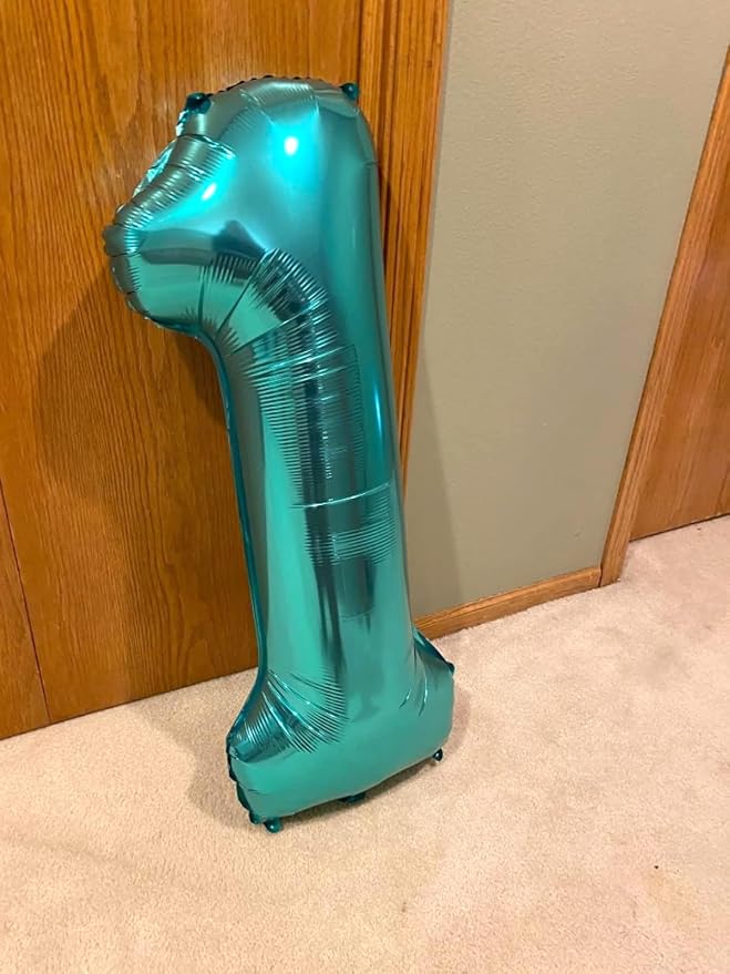 2 Balloon Numbers 40Inch Blue Green Party Decorations - Image 4