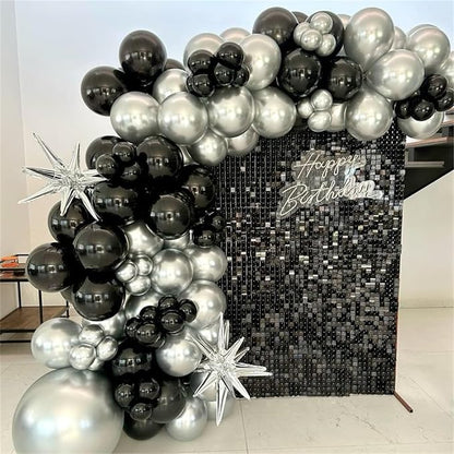 Black and Silver Balloon Garland Arch Kit - Image 3
