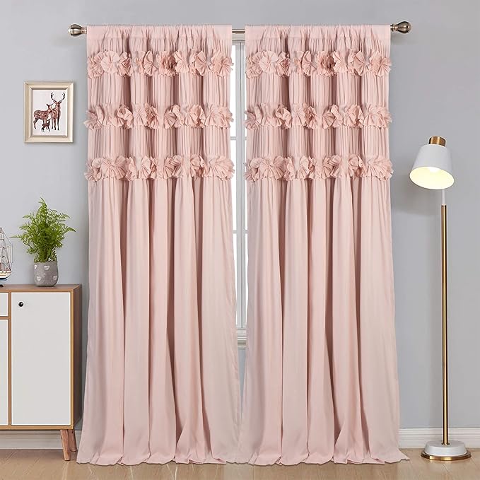 Peach Pink Blackout Curtains by Homechoice+Decor