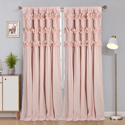 Room Darkening & Soundproof Window Curtain 52"Wx96"L | Luxurious Peach Pink by Homechoice+Decor
