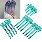 Hair Styling Clips, ANGGREK 12pcs/Box Hair Styling Clips Hairdressing Salon Sectioning Hairpins Duck Billed Hair Cutting Clips for Thick and Thin Hair Salon Styling 6 Colors(green)