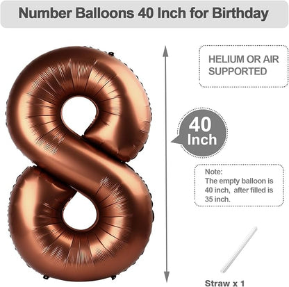 Number 7 Balloons 40 Inch Coffee Brown Balloon - Image 5