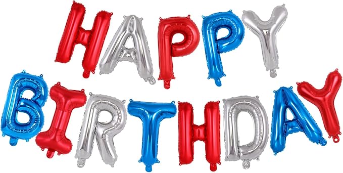 Happy Birthday Balloons Banner, Foil Balloon Personalized Name Letters Balloons by TOTAFAM
