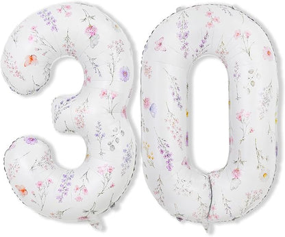 Flower Number 30 Balloons for Wildflower 30th Birthday Party Decorations | 40'' by Froova