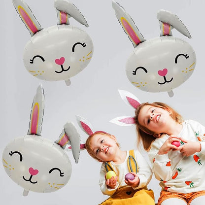 Bunny Balloons Easter Balloon Bunny Birthday Party Decorations Rabbit Head Foil - Image 3
