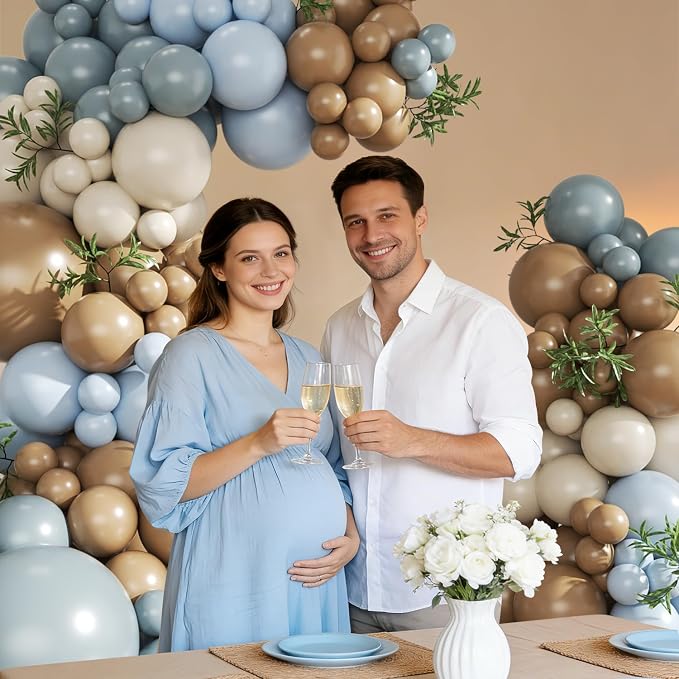 Blue and Brown Balloon Arch Kit - Image 5