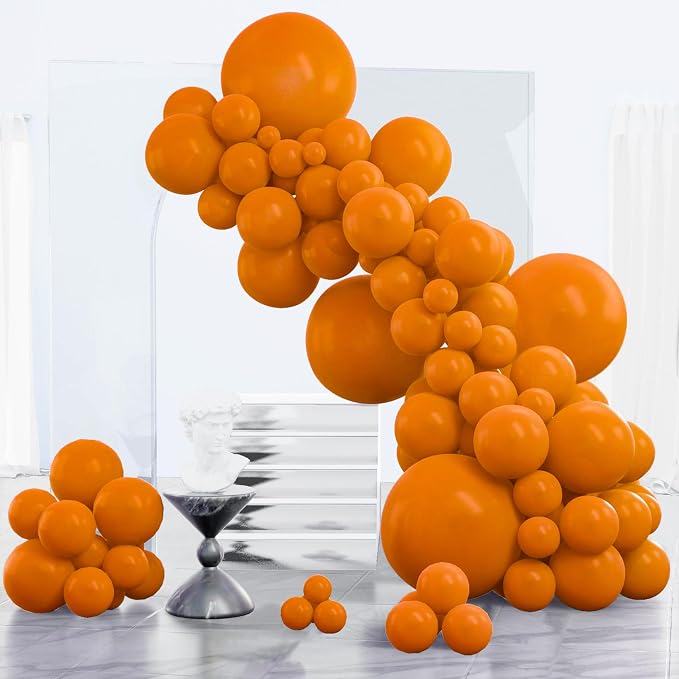 PartyWoo Burnt Orange Balloons 152pcs Terracotta Fall Color 18 12 10 5 Inch | by PartyWoo