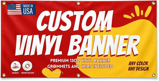 Personalized Custom Vinyl Banner Printing Indoor or Outdoor use Printed by FactoryofStickers