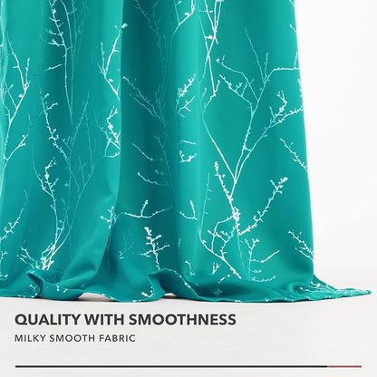 Deconovo Blackout Curtains, Turquoise Thermal Grommet Drapes, Noise Reducing - Image 4