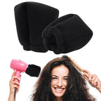 2 Pcs Sock Diffuser for Hair Dryer, 5.12 x 3.15" Universal Heat-Resistant Sponge Attachment for Curly Hair, Lightweight & Reusable Travel-Friendly Blow Dryer Diffuser Cap for Frizz Control (Black)